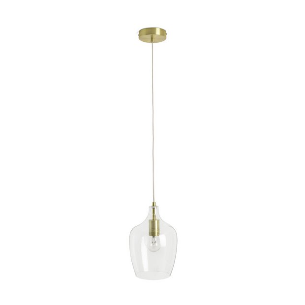 Argos Home Abas glass pendant light brass - British product