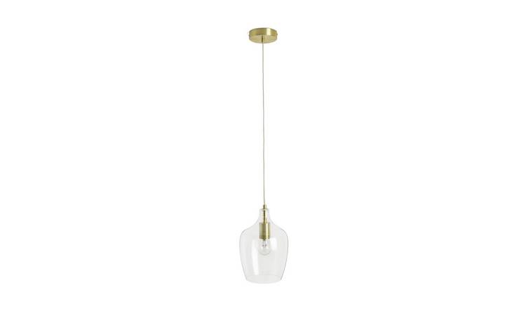 Argos Home Abas glass pendant light brass - British product
