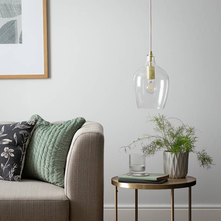 Argos Home Abas glass pendant light brass - British product