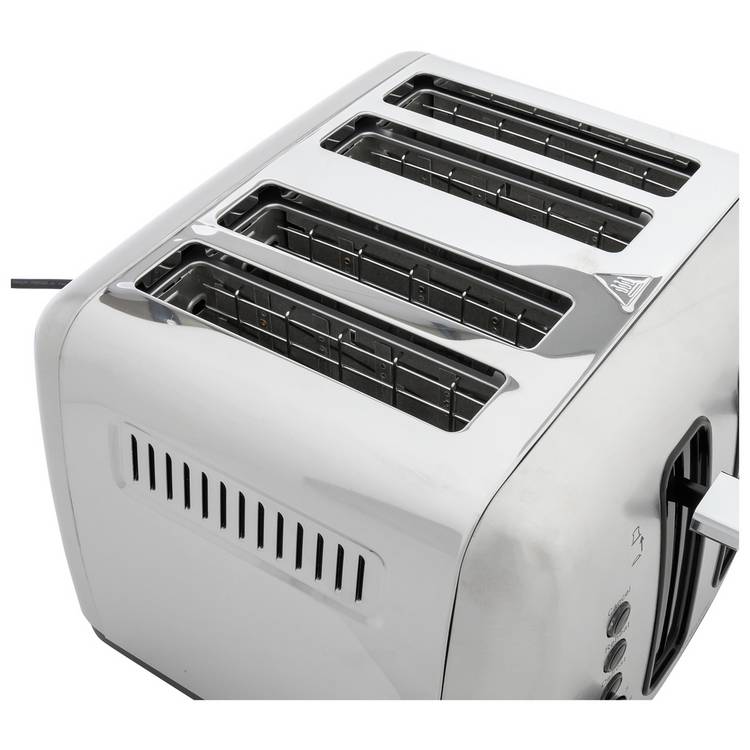 Cookworks 4 Slice Toaster brushed stainless steel - British product