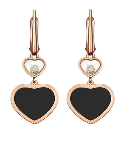 Harrods Chopard Rose Gold and Diamond Happy Hearts Earrings- Buy online at McGrocer