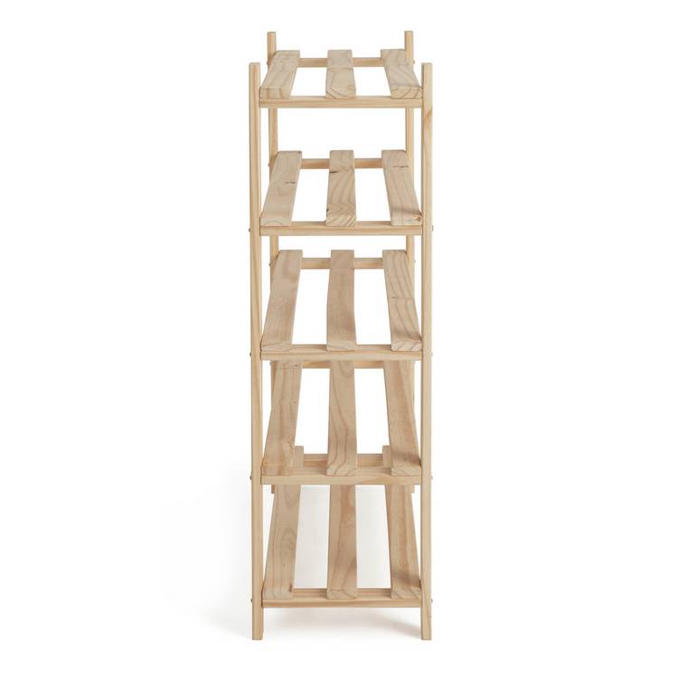 Argos Home Karee 5-shelf shoe storage rack in pine (British brand)