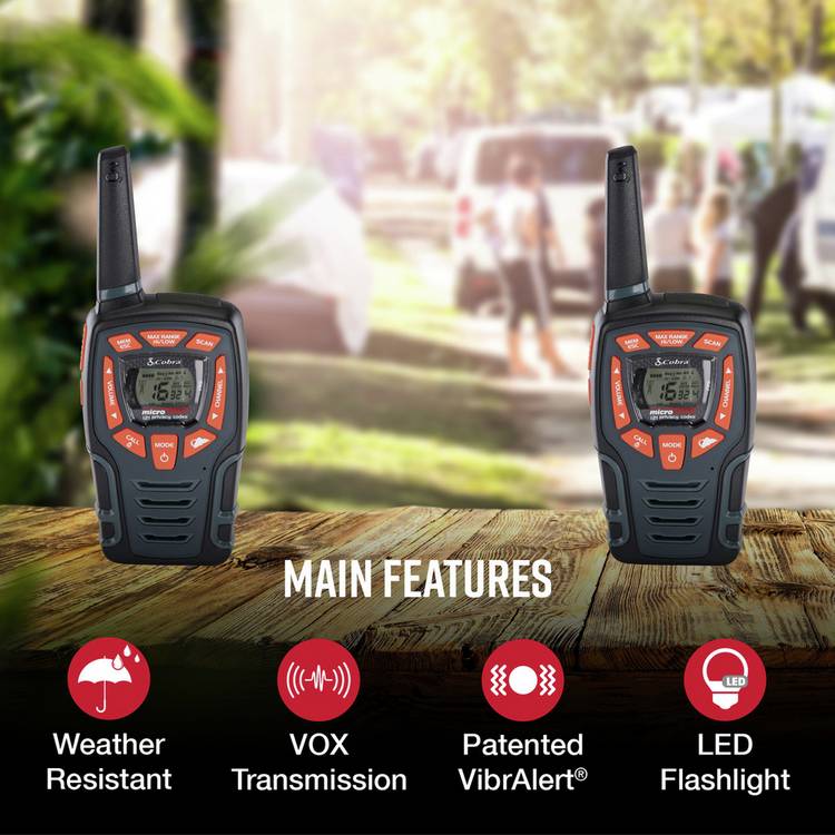 Cobra AM855 two-way walkie talkie twin pack, UK version