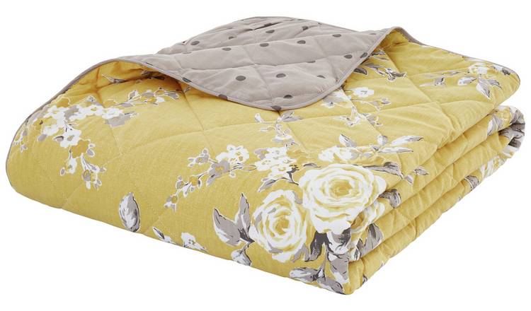 Catherine Lansfield Canterbury bedspread ochre king size - British product