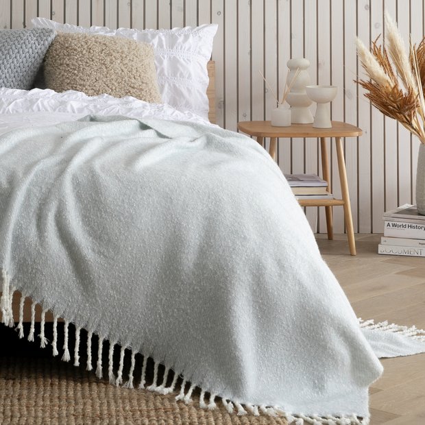 Habitat woven brushed throw blue 125x150cm - British product