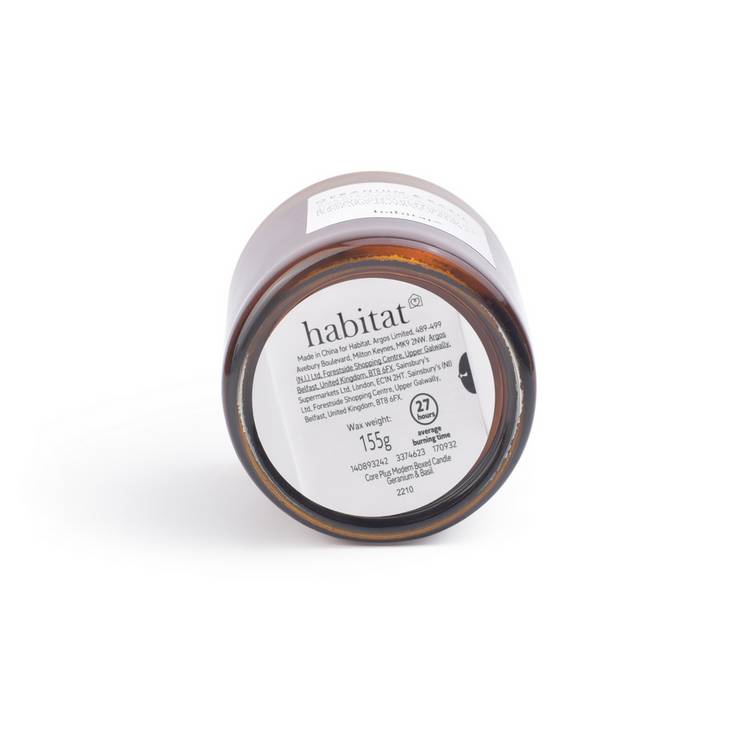 Habitat boxed candle Geranium & Basil 7cm (British brand)