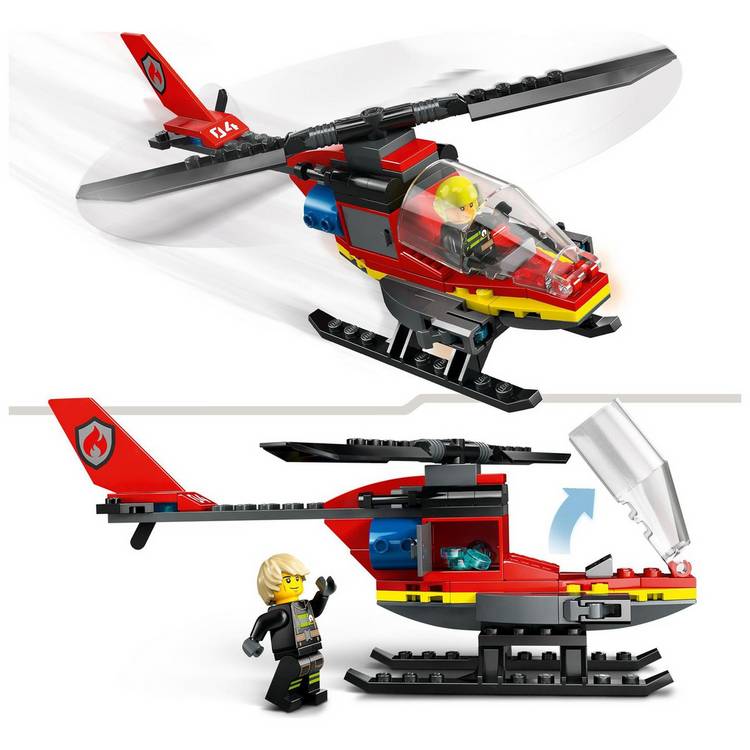 LEGO Fire Rescue Helicopter building set 85 pieces, imported from UK