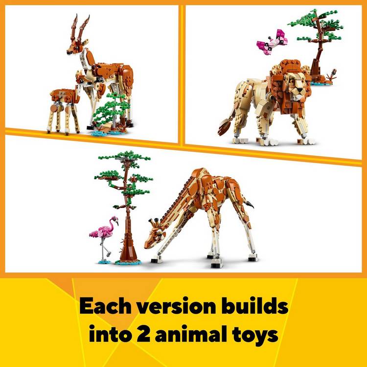 LEGO Creator 3in1 Wild Safari Animals set 780 pieces (British brand)