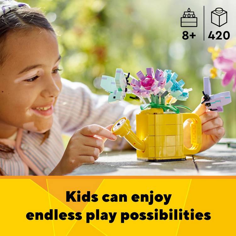 LEGO 3in1 flowers in watering can building set 420 pieces, UK version