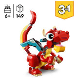 LEGO Creator Red Dragon 3in1 toy 149 pieces, imported from the UK