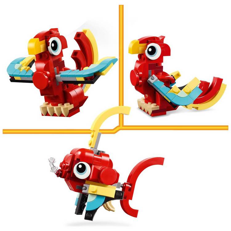 LEGO Creator Red Dragon 3in1 toy 149 pieces, imported from the UK