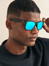 Next Ray-Ban Justin Black and Blue Flash Lens Sunglasses- Buy online at McGrocer