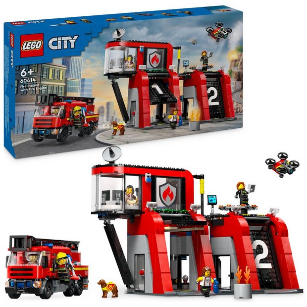 LEGO City Fire Station playset with fire engine 60414 - British product