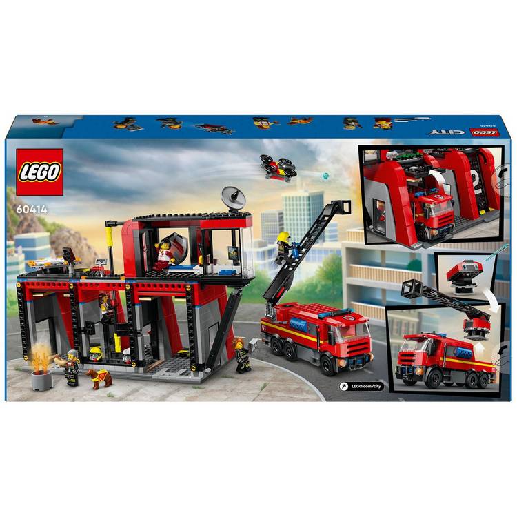 LEGO City Fire Station playset with fire engine 60414 - British product