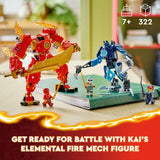 LEGO NINJAGO Kai's Elemental Fire Mech building set 322 pieces, imported from the UK
