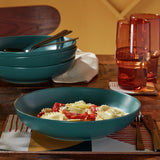 Habitat stoneware pasta bowls teal set of 4, imported from the UK