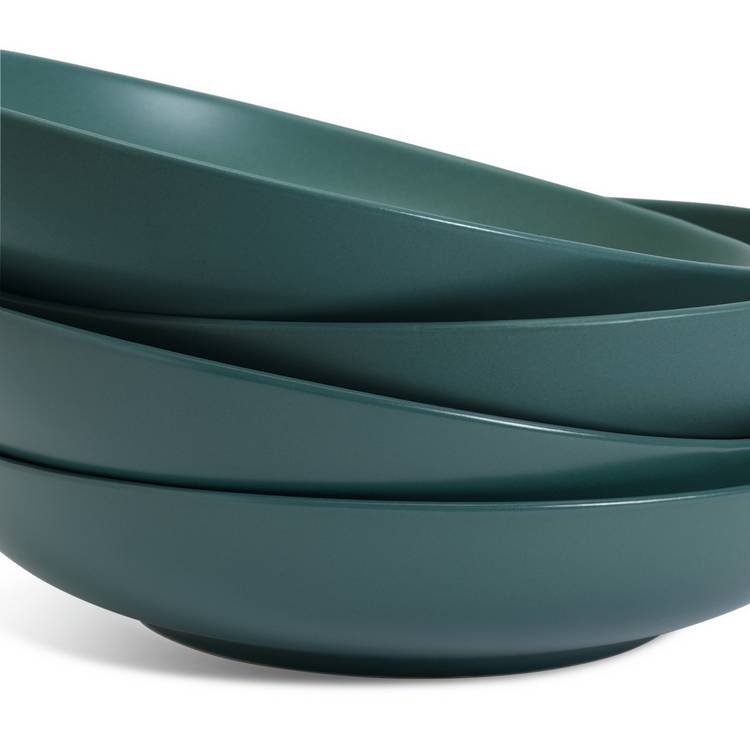 Habitat stoneware pasta bowls teal set of 4, imported from the UK