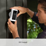 Ring Stick Up Cam Pro battery security camera white, imported from the UK
