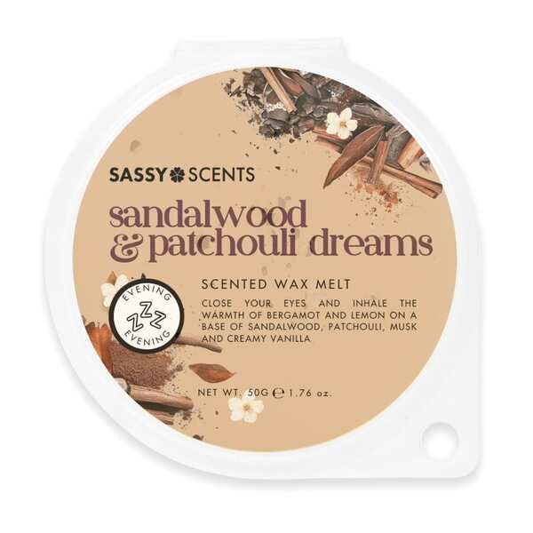 Sassy Scents Sandalwood Patchouli Wax Melt 50g (British brand)