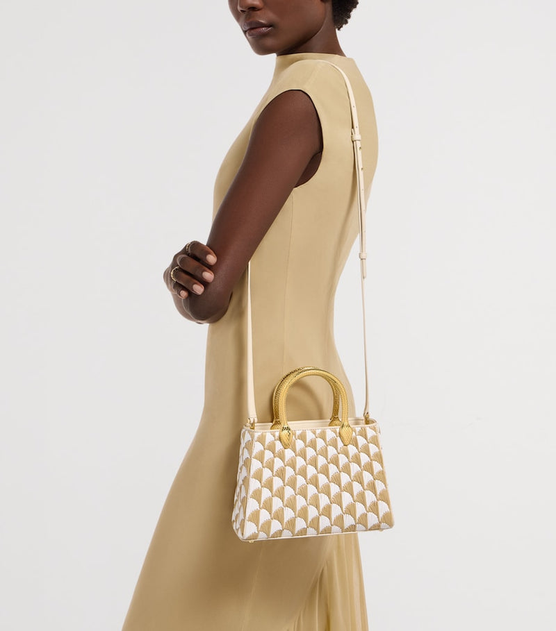 Bvlgari Serpentine Duo raffia top-handle bag (British brand)