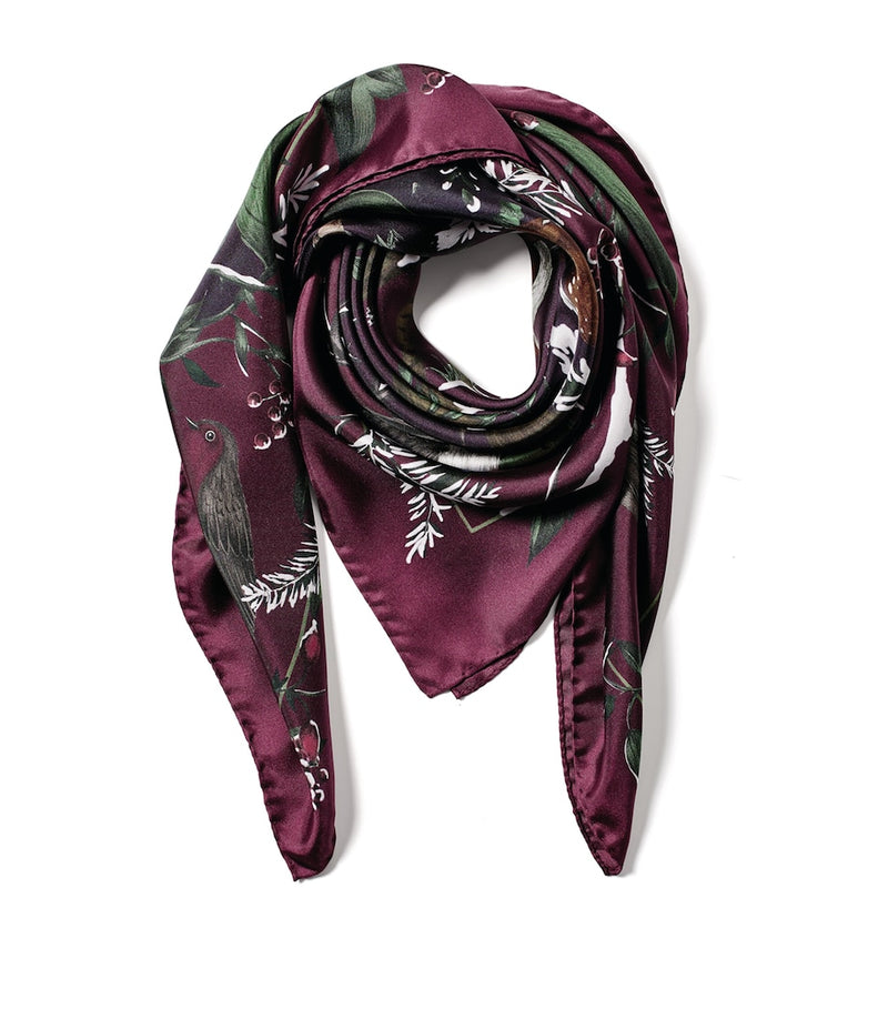 Aspinal of London Woodland silk scarf 90cm - British product