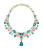 Boodles yellow gold diamond and gemstone necklace (British brand)