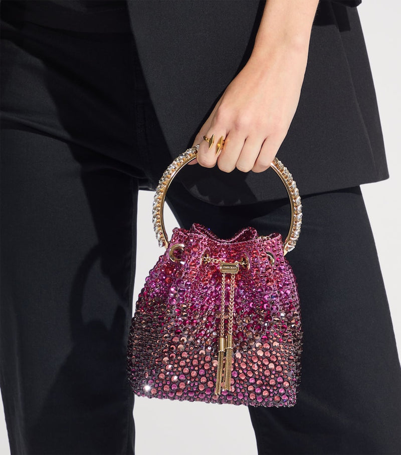 Jimmy Choo Bon Bon top-handle bag with crystal embellishment, imported from the UK