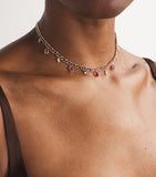 SHAY rose gold link choker with diamonds and rubies (British brand)