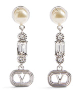 Harrods Valentino Garavani Crystal Ovalette Earrings- Buy online at McGrocer