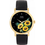 Superdrug Toff London Black Ladies Yellow Sunflower Watch- Buy online at McGrocer