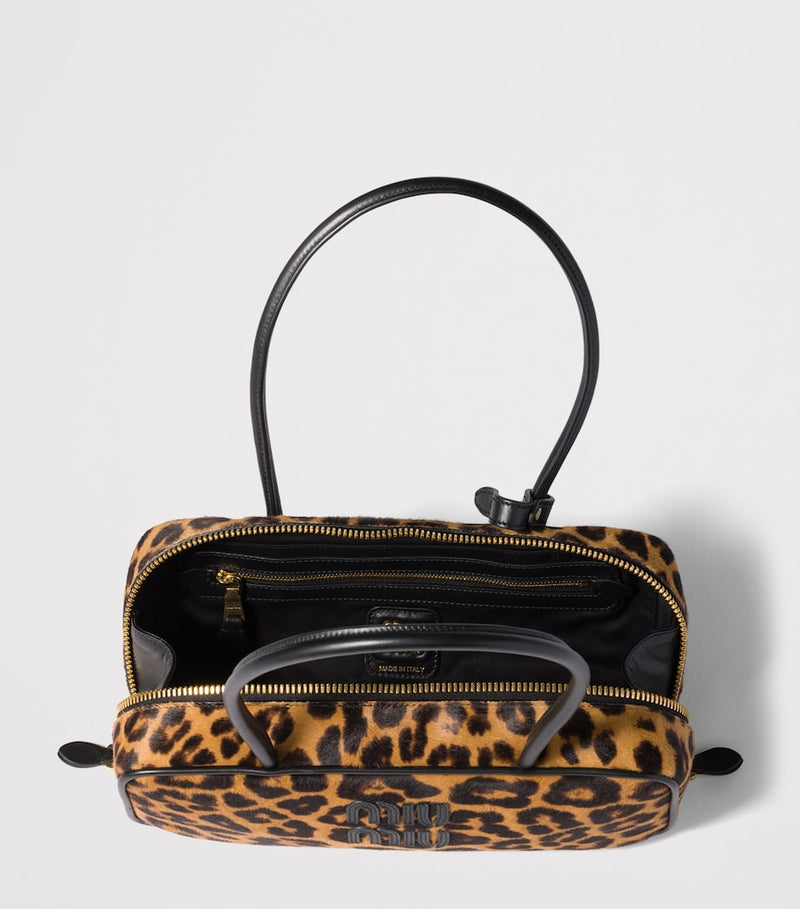 Miu Miu top-handle bag leopard calf hair (British brand)