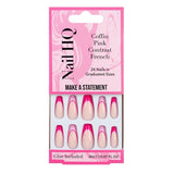 Superdrug Nail HQ Coffin Pink Contrast French Nails 24 Pieces False Manicure Kit- Buy online at McGrocer