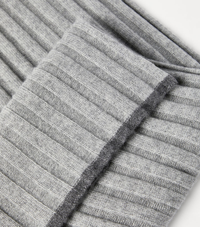 Brunello Cucinelli cashmere ribbed scarf 167cm x 30cm, UK version