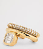 SHAY yellow gold diamond floating ear cuff, UK version