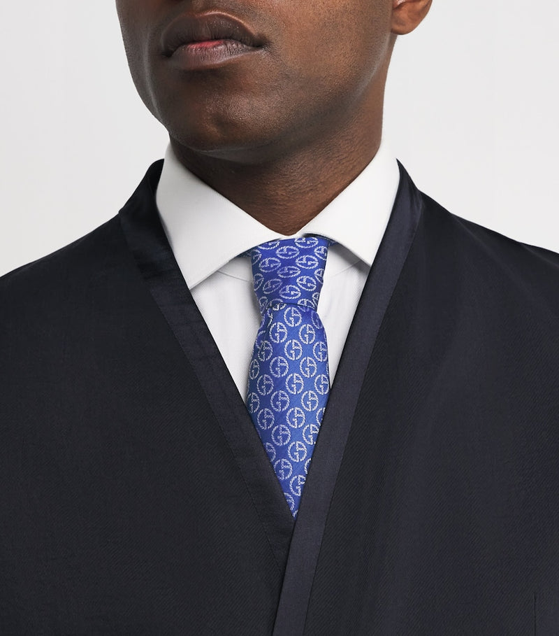 Giorgio Armani silk monogram tie 7cm, imported from the UK