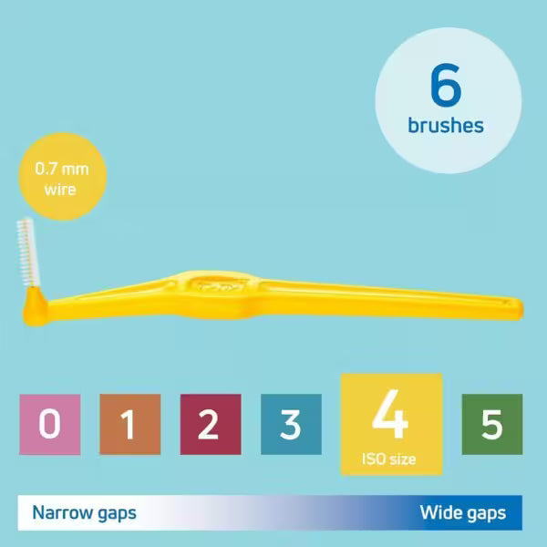 Tepe Angle Interdental Brush Yellow, imported from the UK