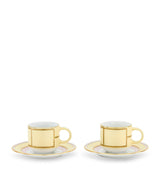 Harrods GINORI 1735 Colonna Diva Giallo Coffee Cups and Saucers Set of 2- Buy online at McGrocer