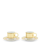 GINORI 1735 Giallo coffee cups and saucers set of 2, UK version