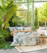Harrods Cotton Flat Sheet with All-Over Palm Leaf Print, 280cm x 290cm- Buy online at McGrocer