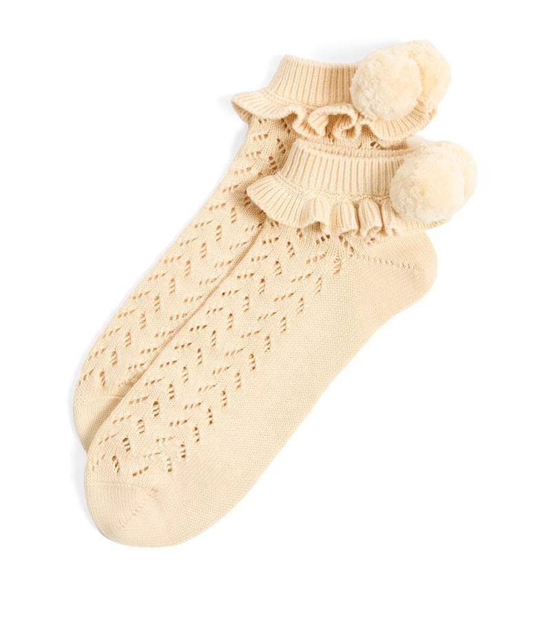 Valentino cotton-blend pom-pom socks (British brand)