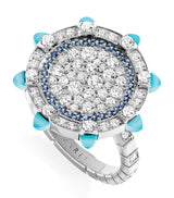 Harrods MARLI New York White Gold Diamond Sapphire and Chalcedony Tip-Top Statement Ring- Buy online at McGrocer