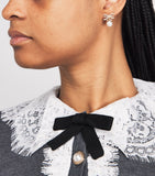 Self-Portrait crystal faux pearl bow stud earrings - British product