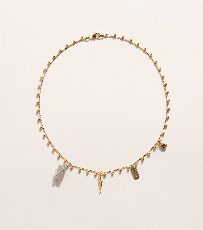 Hermina Athens gold-plated Olympos charm necklace, imported from the UK