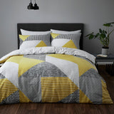 Catherine Lansfield Larsson Geo Ochre bedding set single (British brand)