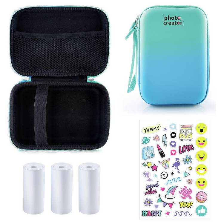 Photo Creator instant camera case teal-blue gradient, imported from the UK