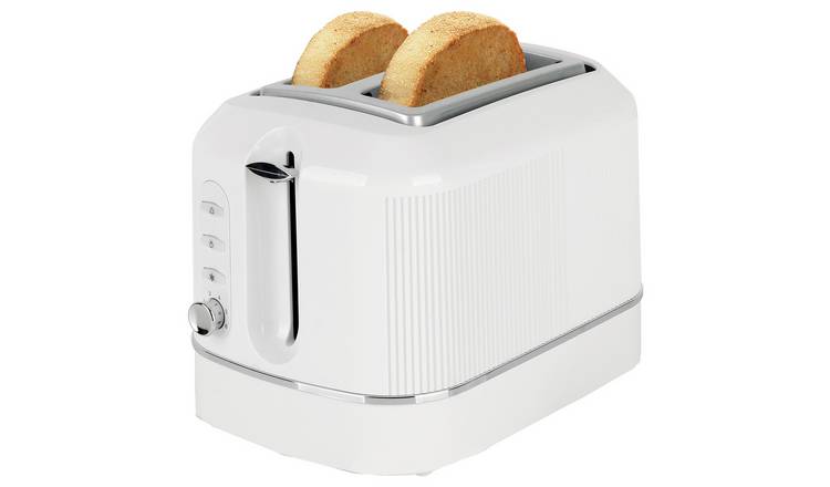 Cookworks Texture Tilly 2 slice toaster white, UK version