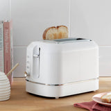 Cookworks Texture Tilly 2 slice toaster white, UK version