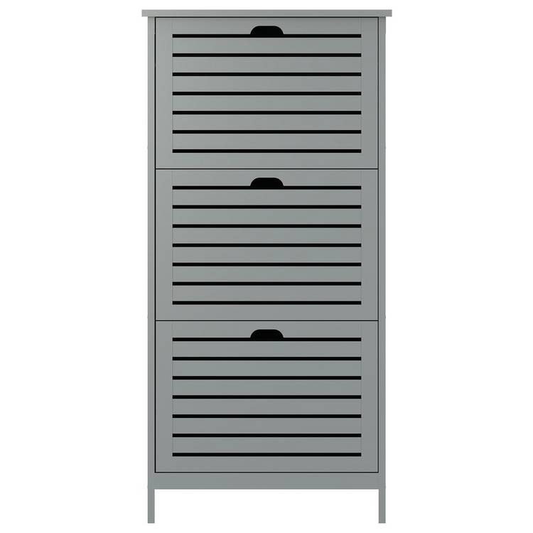 GFW Bergen shoe storage cabinet grey - British product
