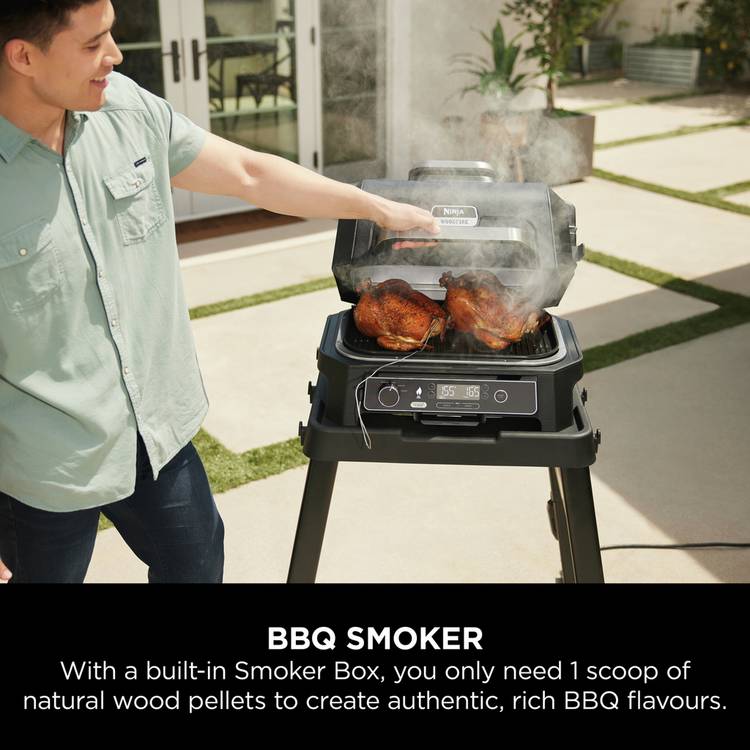 Ninja Woodfire Pro XL electric BBQ grill and smoker, UK version