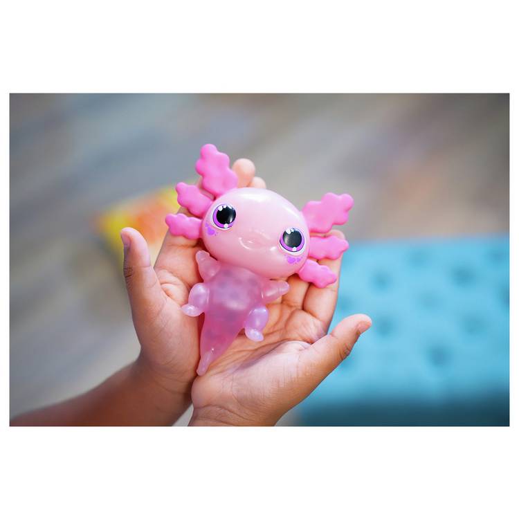 Animagic Let's Glo Axolotl pink interactive toy (British brand)